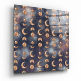 Moon Phrases Glass Wall Art.